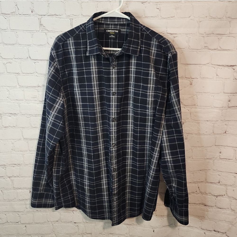 Men's Claiborne "Stretch" longsleeve button-down shirt, size XL